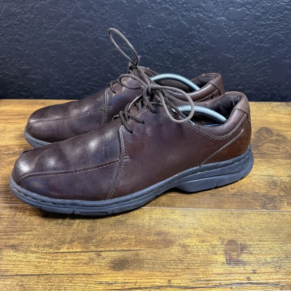 Dunham Burlington 8000BK Brown Leather Waterproof Oxford‎ Shoes Mens Size 11 D